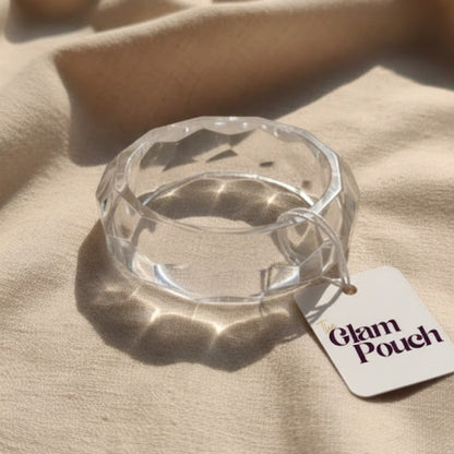 Clear Prism Glow Transparent Acrylic Resin Bangle