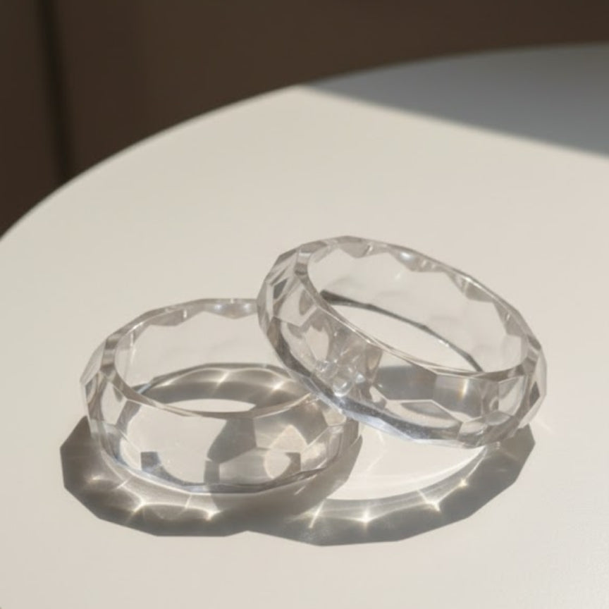 Clear Prism Glow Transparent Acrylic Resin Bangle