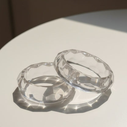 Clear Prism Glow Transparent Acrylic Resin Bangle