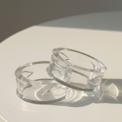 Clear Crystal Glass Statement Acrylic Bangle
