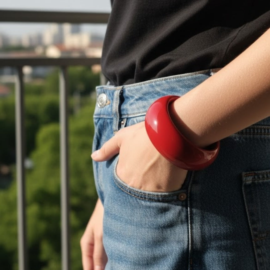 Classic Red Dome  Resin Bangles
