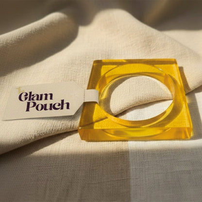 Crystal Yellow Sunbeam Square Resin Bangle