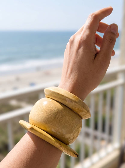 Mist Handmade Brown Wooden Bangle