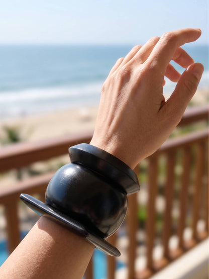 Aura Handmade Brown Wooden Bangle