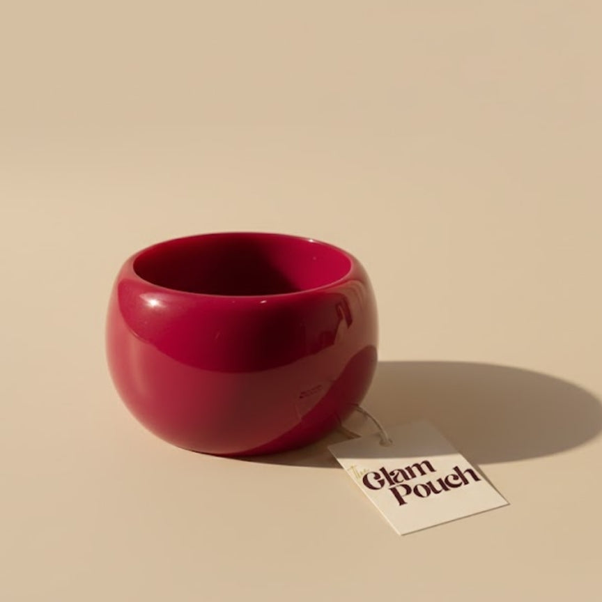 Deep Fuchsia Magenta Dome Resin Bangle