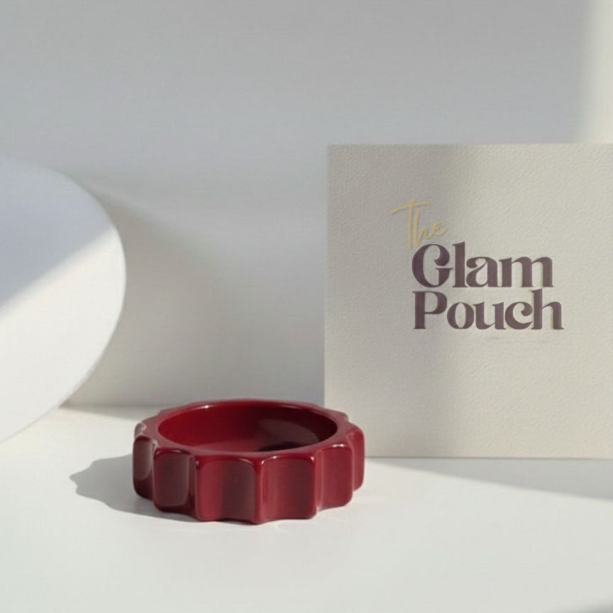 Magenta Gear Resin Bangle