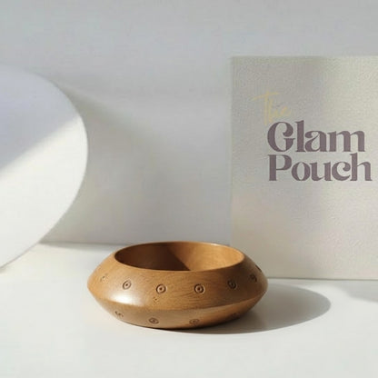 Carved Eye Pattern Wood Bangle