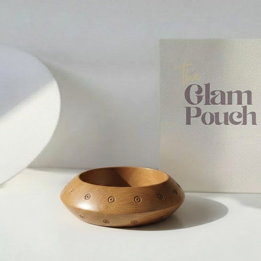 Carved Eye Pattern Wood Bangle