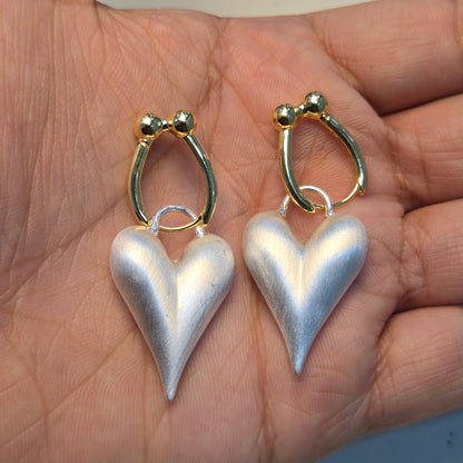 Aurora Pure White Heart Drop Earrings