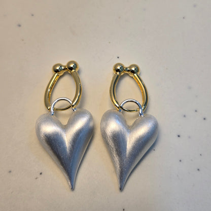 Aurora Pure White Heart Drop Earrings