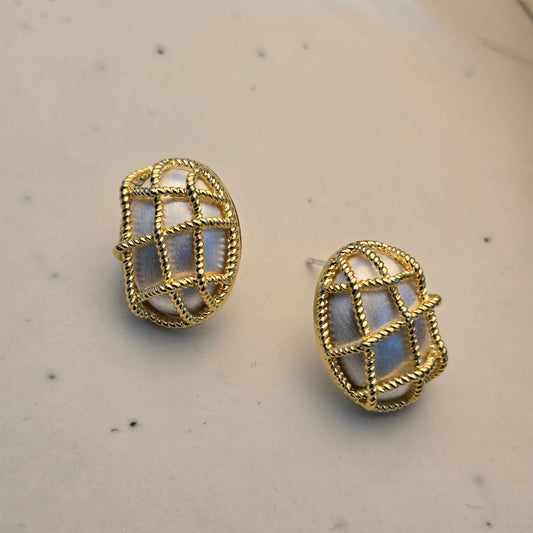Modern Lattice Gold Studs