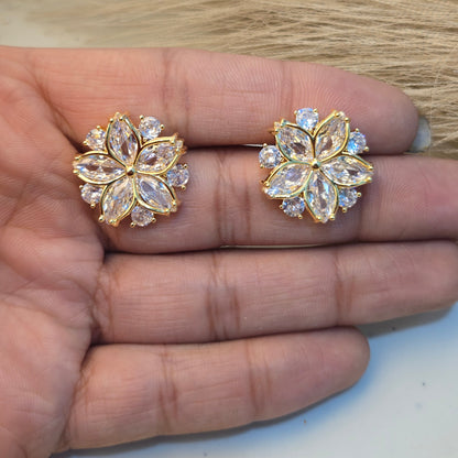 Petal Flower Sparkle Studs