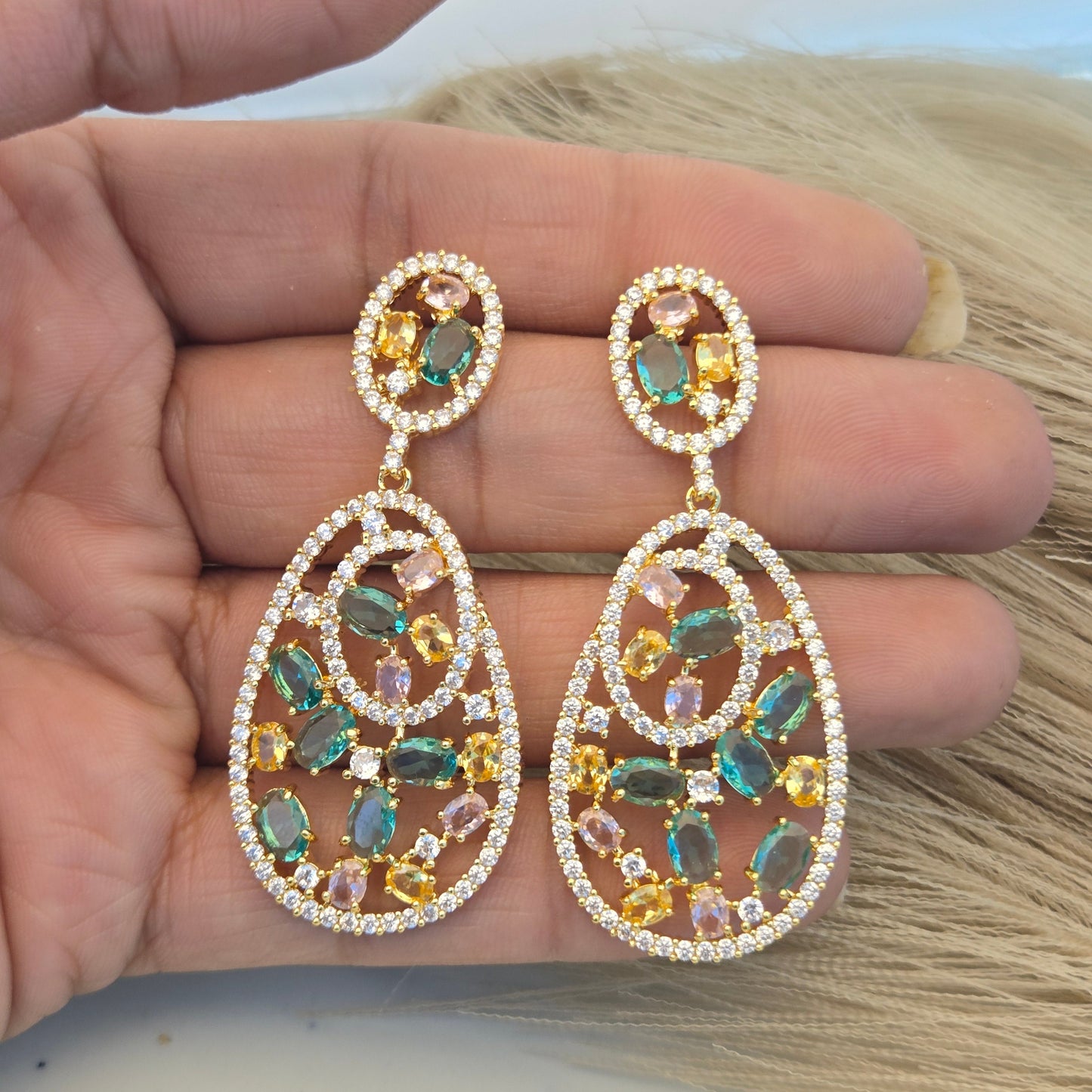 Prism Petal Statement Earrings