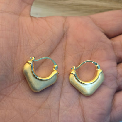 Matte Gold Heart Huggie Earrings