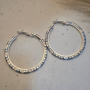 Silver Eternity Crystal Hoops
