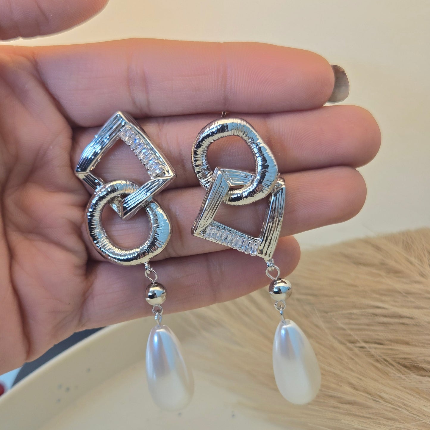 The Modern Muse Silver Pearl Drops
