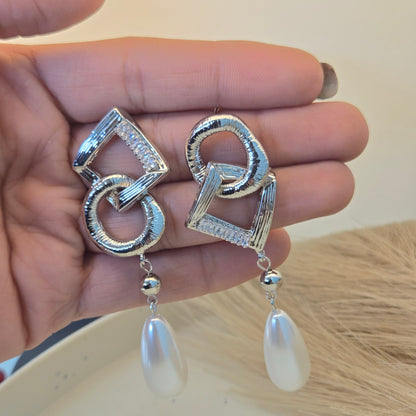 The Modern Muse Silver Pearl Drops