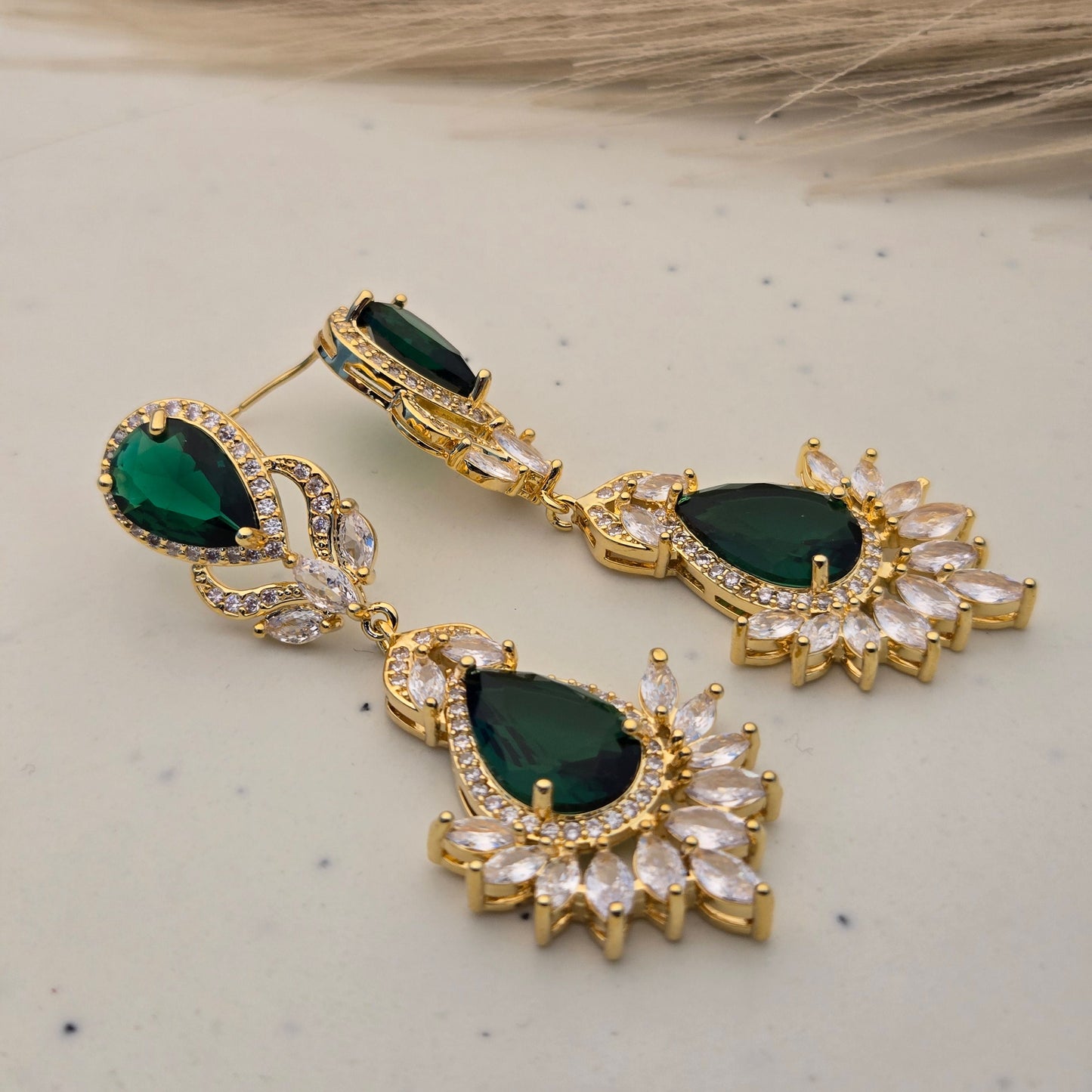 Emerald Royale Pear Drop Earrings