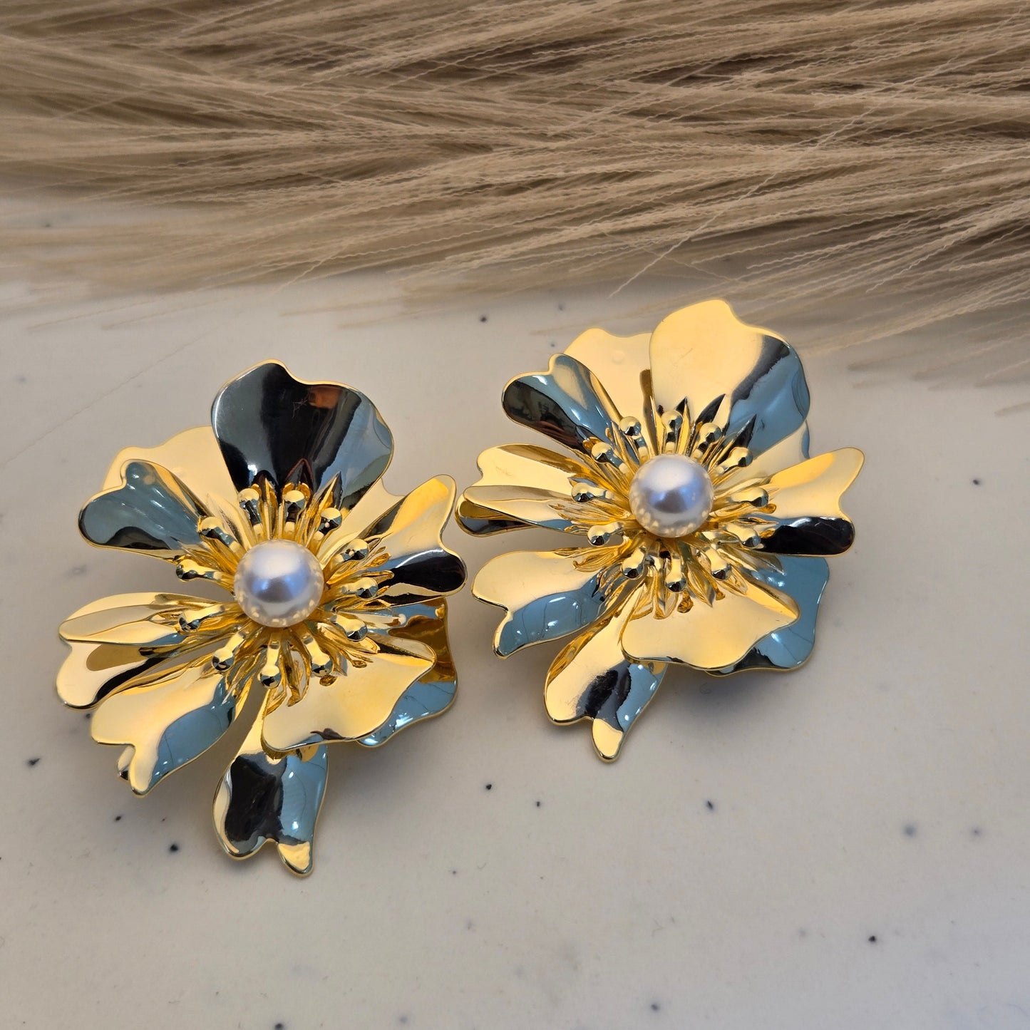 Bloom & Pearl Statement Floral Studs