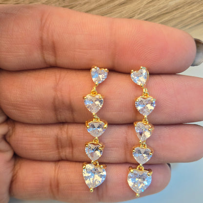 Cascading Love Crystal Earrings