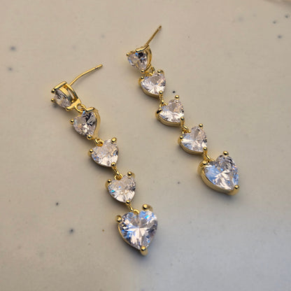 Cascading Love Crystal Earrings