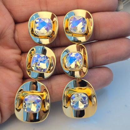 Gold Chunky Geometric Studs