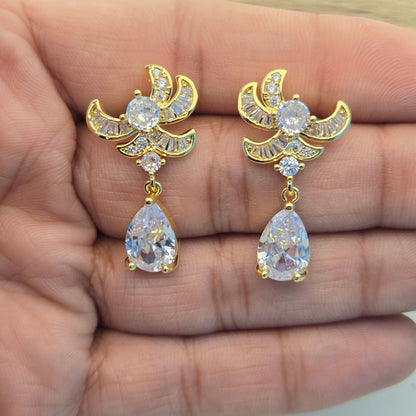 Celestial Pear Drop Post Earrings