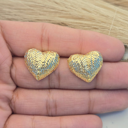 Sculptural Hammered Gold Hearts