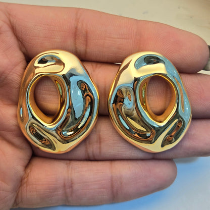 Organic Molten Hoop Earrings