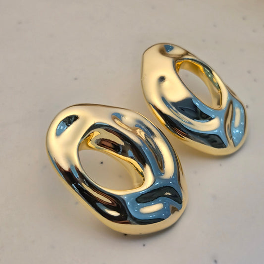 Organic Molten Hoop Earrings