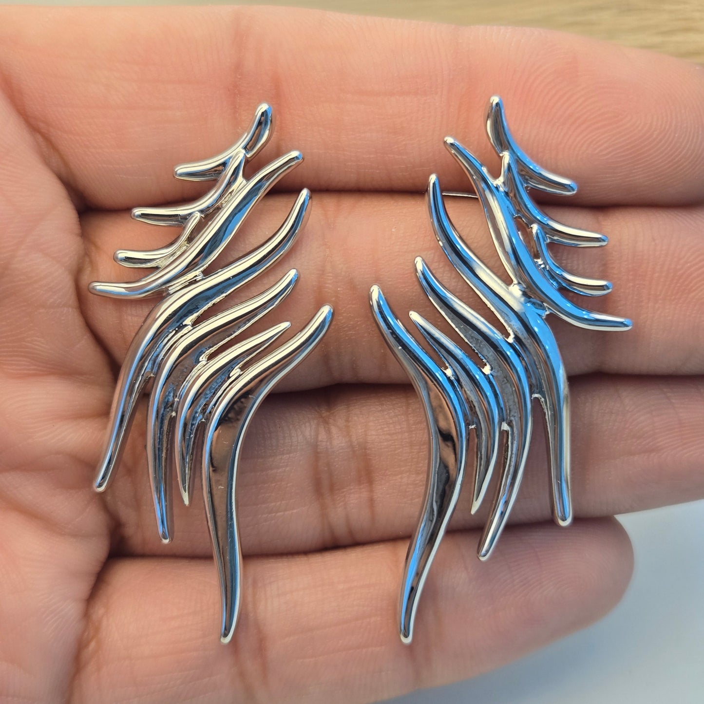 Ocean Surge Silver Statement Studs