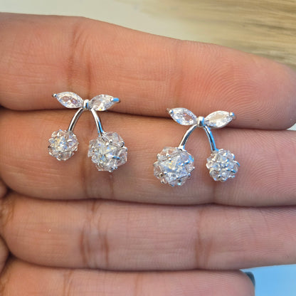 Crystal Cherry Blossom Silver Studs