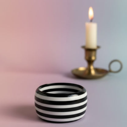 Monochrome Stripe Statement Resin Bangle ( Thick)