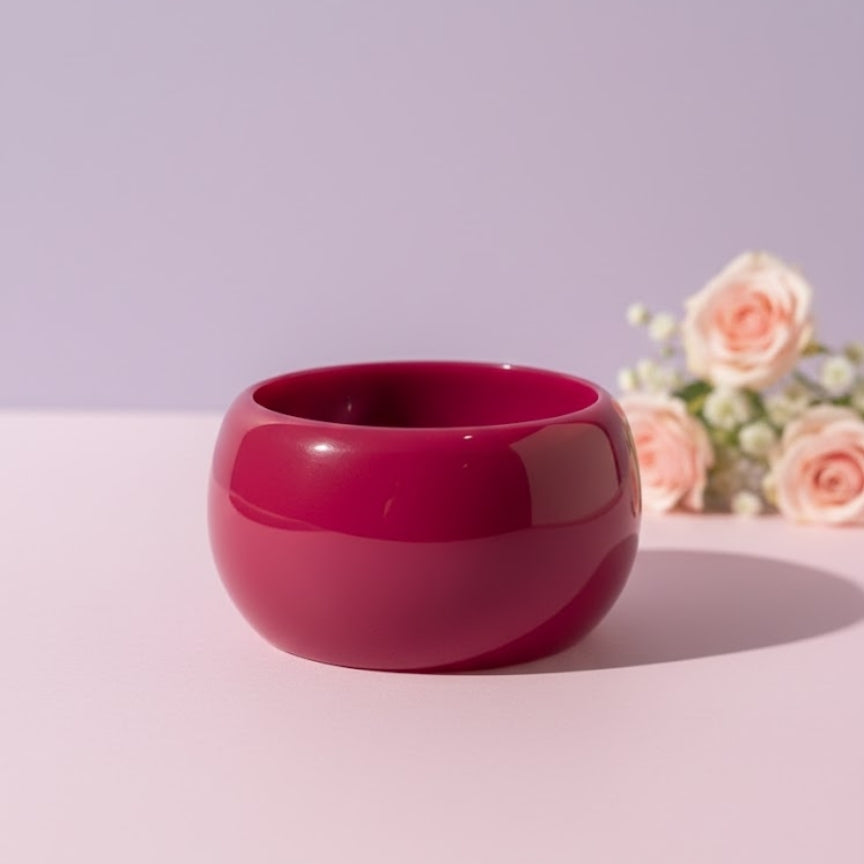 Deep Fuchsia Magenta Dome Resin Bangle