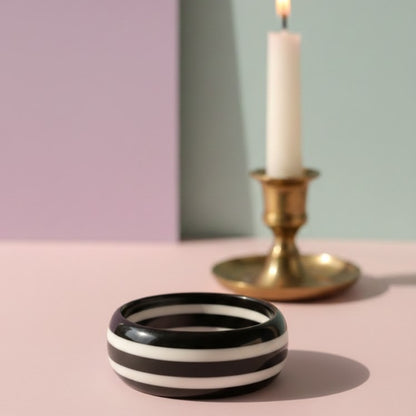 Monochrome Stripe Slim Resin Bangle