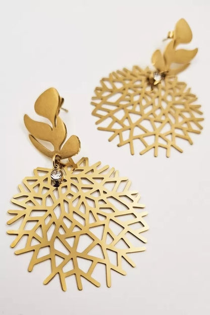 Leaf Cutwork Dangler Earrings