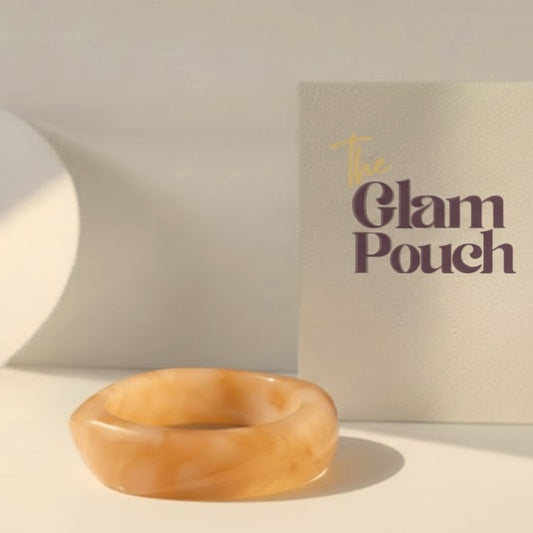 Coral Marble Wave Resin Bangle