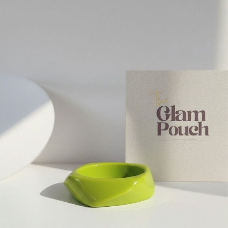 Neon Green Wave Resin Bangle