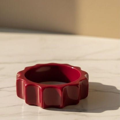 Magenta Gear Resin Bangle