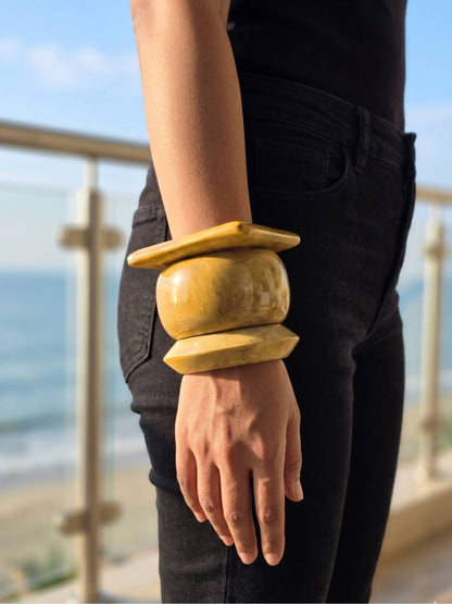 Mist Handmade Brown Wooden Bangle