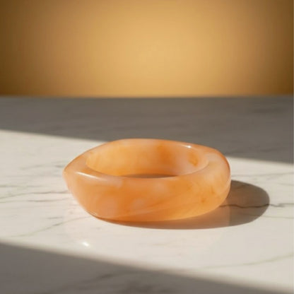 Coral Marble Wave Resin Bangle
