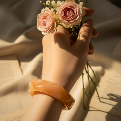 Coral Marble Wave Resin Bangle