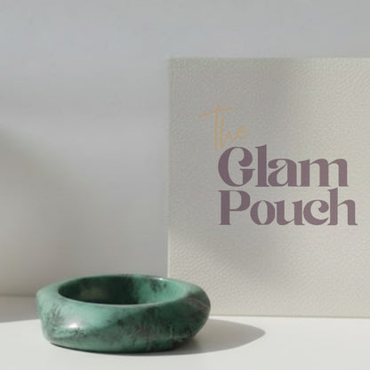 Green Forest Wave Resin Bangle