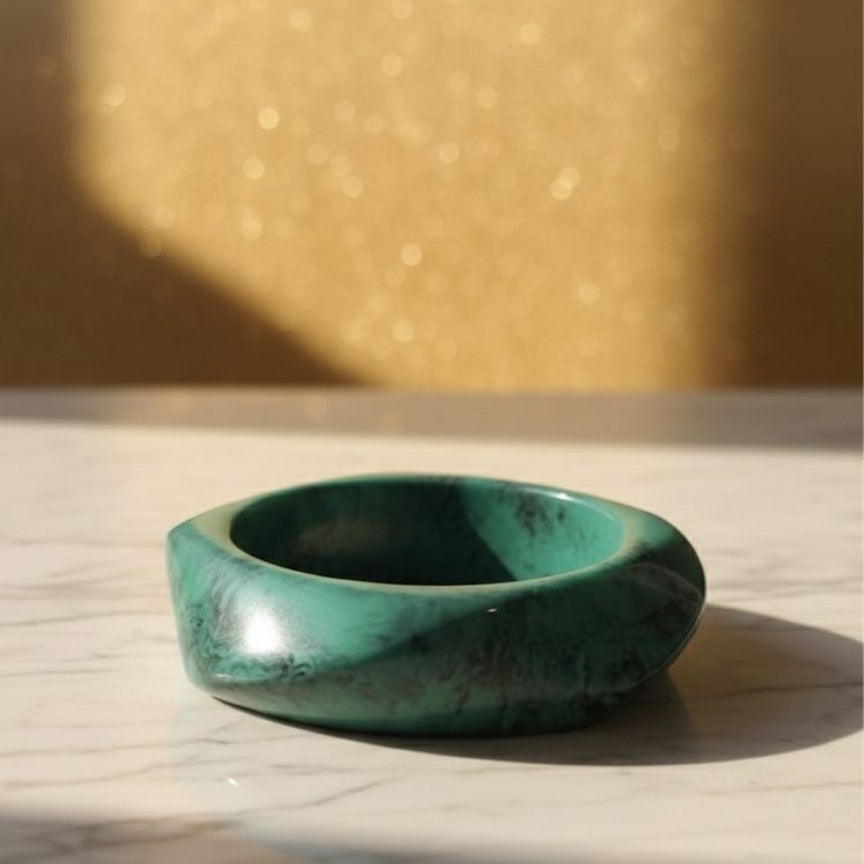 Green Forest Wave Resin Bangle