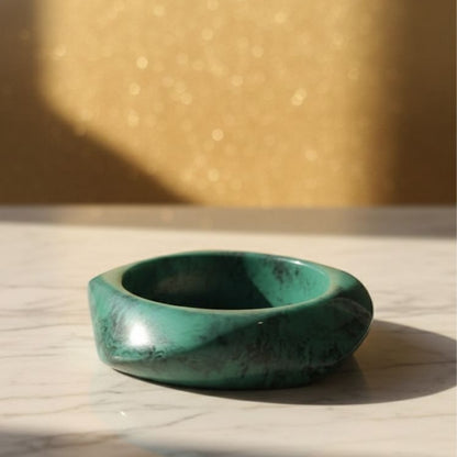 Green Forest Wave Resin Bangle