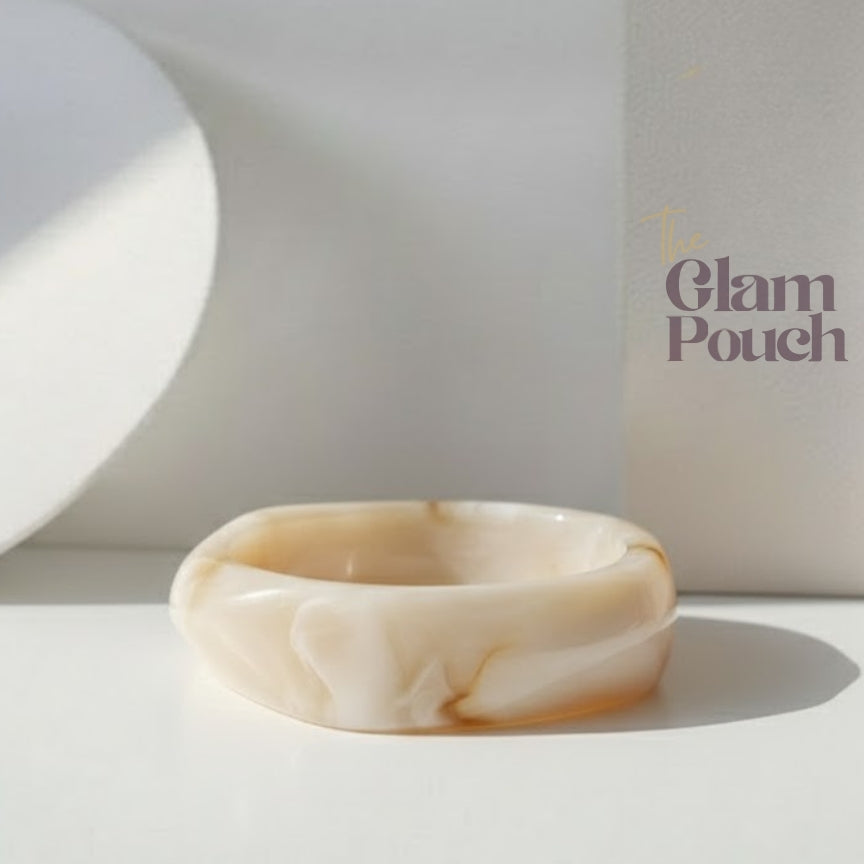 Vanilla Wave Marble Resin Bangle