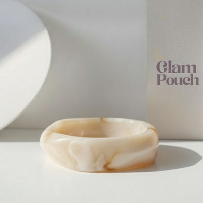 Vanilla Wave Marble Resin Bangle