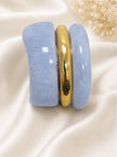 Blue Resin & Gold-Tone Bangles Set of 3