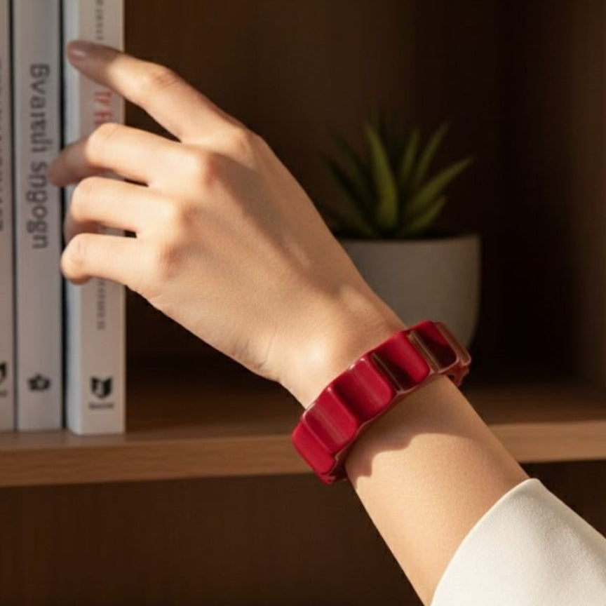 Magenta Gear Resin Bangle