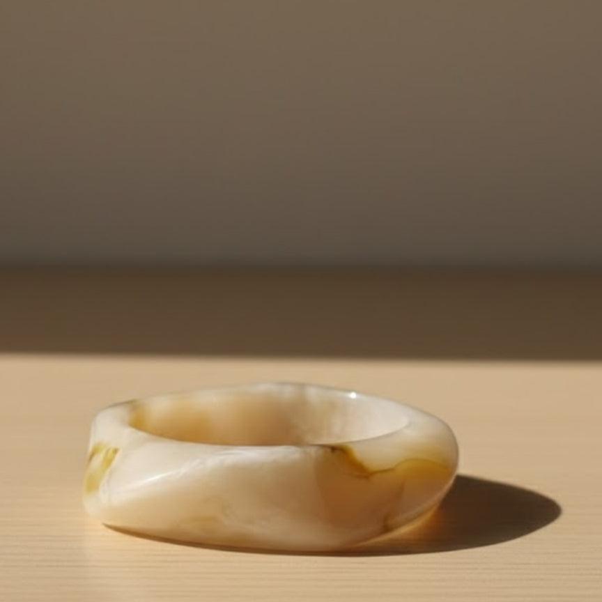 Vanilla Wave Marble Resin Bangle